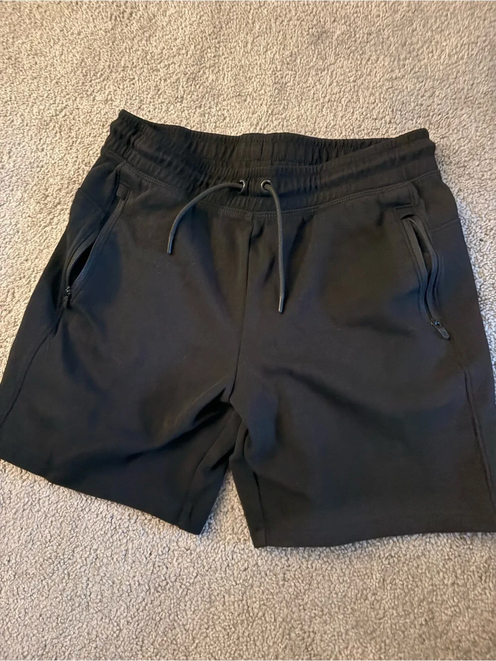 GAP Boys Black Athletic Drawstring Zip-Pocket Shorts